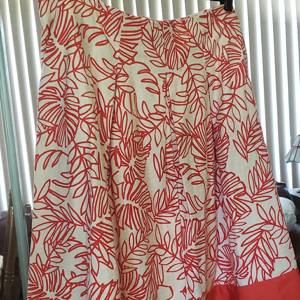 Lane Bryant Orange leaf print skirt w/pockets! NWT